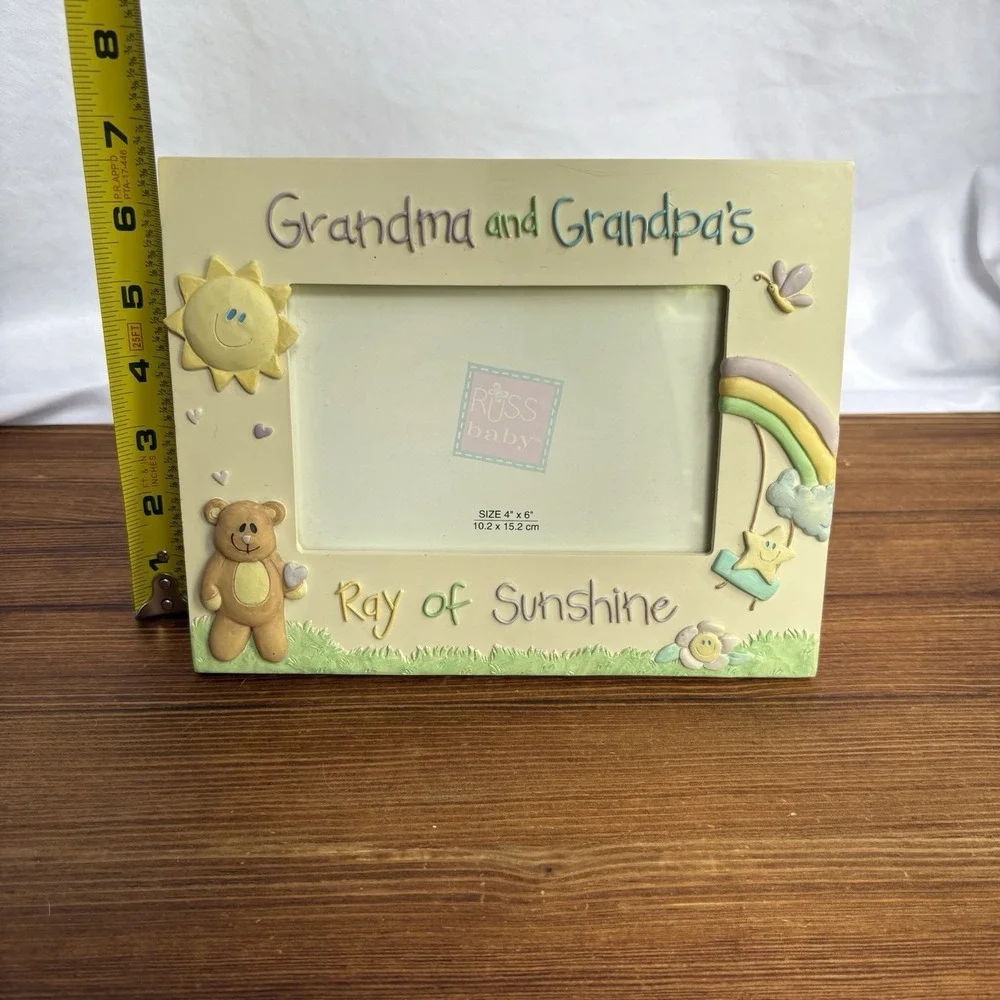 Russ Baby Grandma & Grandpa's Ray of Sunshine 4x6 Photo Picture Frame